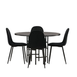 Jídelní stůl Copenhagen – černá / černá dýha + jídelní židle Polar – černé nohy / černý samet _4