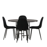 Jídelní stůl Copenhagen – černá / černá dýha + jídelní židle Polar – černé nohy / černý samet _4