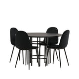 Jídelní stůl Copenhagen – černá / černá dýha + jídelní židle Polar – černé nohy / černý samet _4