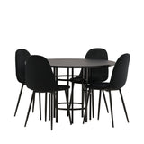 Jídelní stůl Copenhagen – černá / černá dýha + jídelní židle Polar – černé nohy / černý samet _4