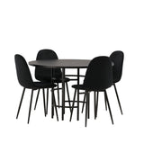 Jídelní stůl Copenhagen – černá / černá dýha + jídelní židle Polar – černé nohy / černý samet _4