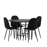 Jídelní stůl Copenhagen – černá / černá dýha + jídelní židle Polar – černé nohy / černý samet _4