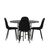 Jídelní stůl Copenhagen – černá / černá dýha + jídelní židle Polar – černé nohy / černý samet _4