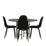 Jídelní stůl Copenhagen – černá / černá dýha + jídelní židle Polar – černé nohy / černý samet _4