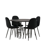 Jídelní stůl Copenhagen – černá / černá dýha + jídelní židle Polar – černé nohy / černý samet _4