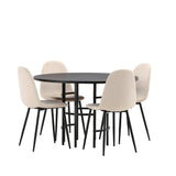 Jídelní stůl Copenhagen – černá / černá dýha + jídelní židle Polar – černé nohy / béžový samet _4