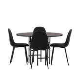 Jídelní stůl Copenhagen – černá / černá dýha + jídelní židle Polar – černé nohy – černá látka _4