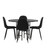 Jídelní stůl Copenhagen – černá / černá dýha + jídelní židle Polar – černé nohy – černá látka _4