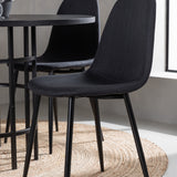 Jídelní stůl Copenhagen – černá / černá dýha + jídelní židle Polar – černé nohy – černá látka _4