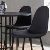 Jídelní stůl Copenhagen – černá / černá dýha + jídelní židle Polar – černé nohy – černá látka _4