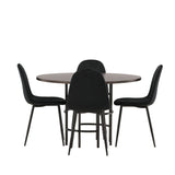 Jídelní stůl Copenhagen – černá / mocca dýha + jídelní židle Polar – černé nohy / černý samet _4