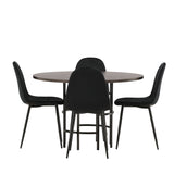 Jídelní stůl Copenhagen – černá / mocca dýha + jídelní židle Polar – černé nohy / černý samet _4