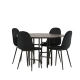 Jídelní stůl Copenhagen – černá / mocca dýha + jídelní židle Polar – černé nohy / černý samet _4