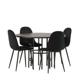 Jídelní stůl Copenhagen – černá / mocca dýha + jídelní židle Polar – černé nohy / černý samet _4