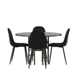 Jídelní stůl Copenhagen – černá / mocca dýha + jídelní židle Polar – černé nohy / černý samet _4