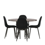 Jídelní stůl Copenhagen – černá / mocca dýha + jídelní židle Polar – černé nohy / černý samet _4