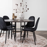 Jídelní stůl Copenhagen – černá / mocca dýha + jídelní židle Polar – černé nohy / černý samet _4