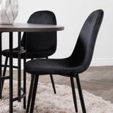 Jídelní stůl Copenhagen – černá / mocca dýha + jídelní židle Polar – černé nohy / černý samet _4