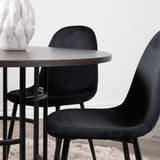 Jídelní stůl Copenhagen – černá / mocca dýha + jídelní židle Polar – černé nohy / černý samet _4