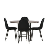 Jídelní stůl Copenhagen – černá / mocca dýha + jídelní židle Polar – černé nohy / černý samet _4