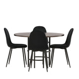 Jídelní stůl Copenhagen – černá / mocca dýha + jídelní židle Polar – černé nohy / černý samet _4