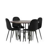 Jídelní stůl Copenhagen – černá / mocca dýha + jídelní židle Polar – černé nohy / černý samet _4