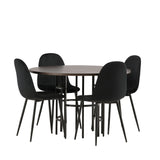 Jídelní stůl Copenhagen – černá / mocca dýha + jídelní židle Polar – černé nohy / černý samet _4
