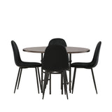 Jídelní stůl Copenhagen – černá / mocca dýha + jídelní židle Polar – černé nohy / černý samet _4