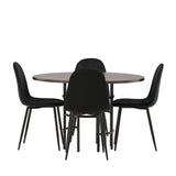 Jídelní stůl Copenhagen – černá / mocca dýha + jídelní židle Polar – černé nohy / černý samet _4