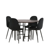 Jídelní stůl Copenhagen – černá / mocca dýha + jídelní židle Polar – černé nohy / černý samet _4