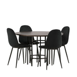 Jídelní stůl Copenhagen – černá / mocca dýha + jídelní židle Polar – černé nohy / černý samet _4