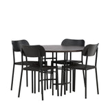 Jídelní stůl Copenhagen – černá / mocca dýha + jídelní židle Polly – černá / černá _4
