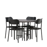 Jídelní stůl Copenhagen – černá / mocca dýha + jídelní židle Polly – černá / černá _4