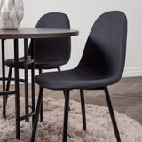 Jídelní stůl Copenhagen – černá / mocca dýha + jídelní židle Polar – černé nohy – černá látka _4