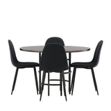 Jídelní stůl Copenhagen – černá / mocca dýha + jídelní židle Polar – černé nohy – černá látka _4