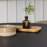 Kulatý jídelní stůl Bootcut - Černá / Černá Fanéer + Židle se sametovými stehy - Černá / Béžová látka (polyesterové prádlo) _4