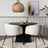 Kulatý jídelní stůl Bootcut – Černá / Černá Fanéer + Židle Berit – Černá / Béžová Velvet _4