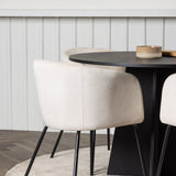 Kulatý jídelní stůl Bootcut – Černá / Černá Fanéer + Židle Berit – Černá / Béžová Velvet _4