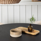 Kulatý jídelní stůl Bootcut – Černá / Černá Fanéer + Židle Berit – Černá / Béžová Velvet _4