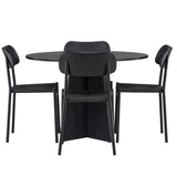 Bootcut kulatý jídelní stůl - černá / černá Fanéer + jídelní židle Polly - černá / černá _4