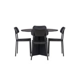 Bootcut kulatý jídelní stůl - černá / černá Fanéer + jídelní židle Polly - černá / černá _4