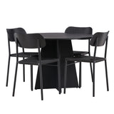 Bootcut kulatý jídelní stůl - černá / černá Fanéer + jídelní židle Polly - černá / černá _4