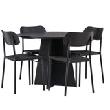 Bootcut kulatý jídelní stůl - černá / černá Fanéer + jídelní židle Polly - černá / černá _4