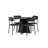 Bootcut kulatý jídelní stůl - černá / černá Fanéer + jídelní židle Polly - černá / černá _4