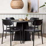 Bootcut kulatý jídelní stůl - černá / černá Fanéer + jídelní židle Polly - černá / černá _4