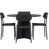 Bootcut kulatý jídelní stůl - černá / černá Fanéer + jídelní židle Polly - černá / černá _4