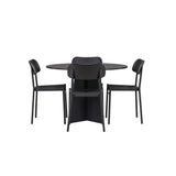 Bootcut kulatý jídelní stůl - černá / černá Fanéer + jídelní židle Polly - černá / černá _4