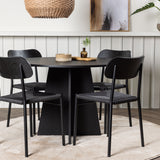 Bootcut kulatý jídelní stůl - černá / černá Fanéer + jídelní židle Polly - černá / černá _4