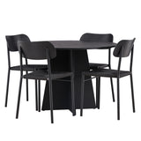 Bootcut kulatý jídelní stůl - černá / černá Fanéer + jídelní židle Polly - černá / černá _4