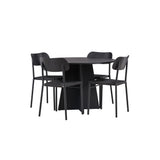 Bootcut kulatý jídelní stůl - černá / černá Fanéer + jídelní židle Polly - černá / černá _4